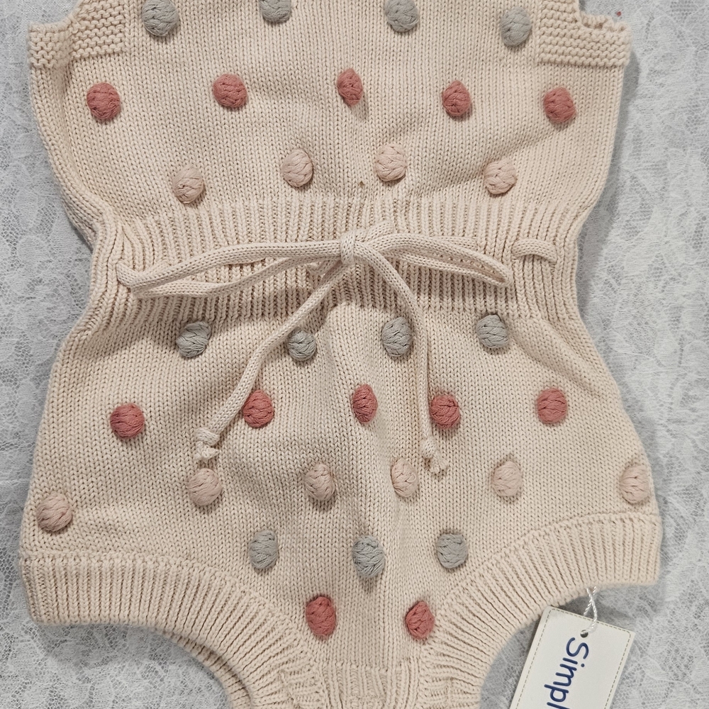 Gray and Cream Polka Dot Bodysuit with High-Cut Design. #048